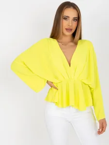 One-size yellow blouse with Raquela's V-neck