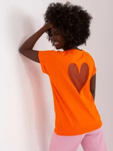 Orange blouse with transparent insert