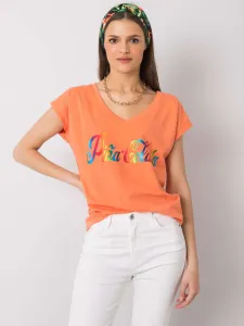 Orange T-shirt with colorful print