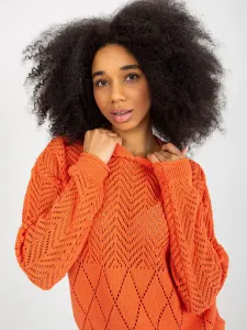 Orange women's summer sweater with hood