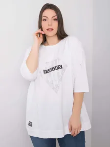 Oversized white blouse with application