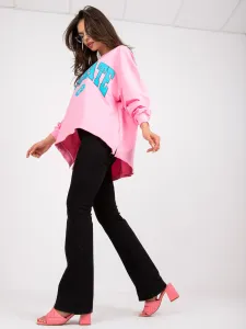 Pink and blue cotton oversize hoodie