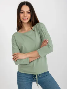 Pistachio blouse with 3/4 sleeves BASIC FEELING