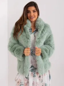 Pistachio fur jacket with lining