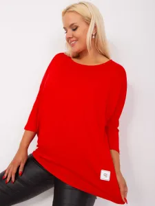 Red basic cotton blouse plus sizes