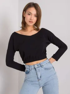 RUE PARIS Black blouse with long sleeves #4754662