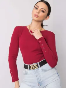 RUE PARIS Burgundy blouse with long sleeves
