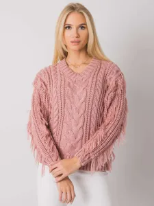 RUE PARIS Dirty pink sweater with fringe