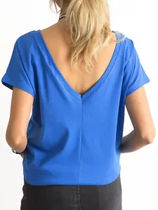 T-shirt with neck at the back in blue