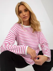 White and light purple classic striped sweater from RUE PARIS