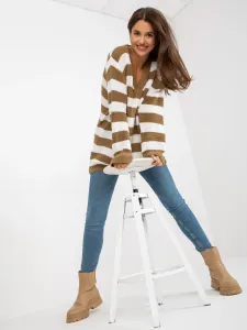 White-beige oversize striped sweater RUE PARIS