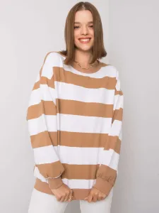 White-camel sweatshirt without striped hood