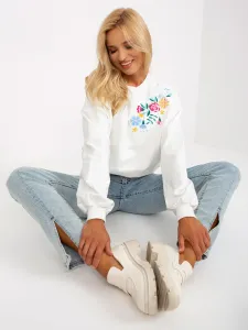 White hoodless sweatshirt with embroidery RUE PARIS