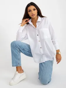 White oversized button-down shirt