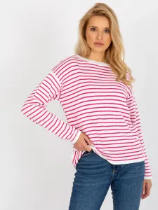 White-pink classic striped woolen sweater from RUE PARIS