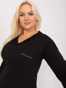 Women's black cotton blouse plus size