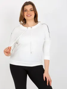 Women's blouse plus size with 3/4 sleeves - ecru #5080574