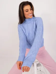 Women's blue sweater MAYFLIES with cables