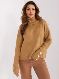 Women's camel striped sweater