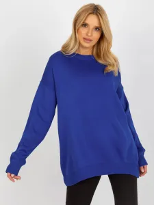 Women's cobalt oversize sweater with the addition of wool