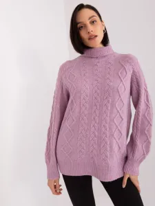 Women's dirty purple sweater with cables