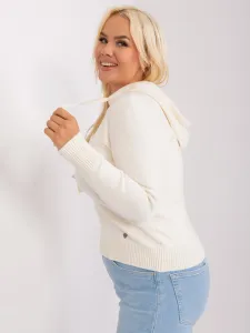 Women's ecru sweater plus size long sleeves