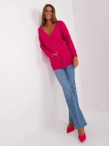 Women's Fuchsia Cardigan with Cables