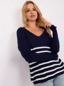 Women's oversize sweater dark blue color