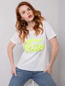 Women's white T-shirt with application