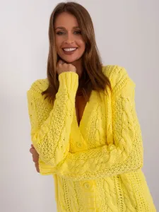Yellow cardigan with wool