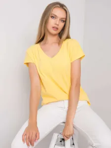 Yellow cotton V-neck T-shirt #4785876