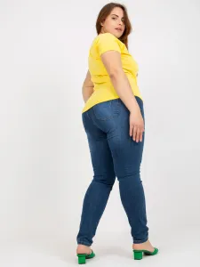 Yellow T-shirt plus sizes with V-neck