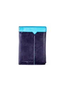 Black and blue men's leather wallet #4754953