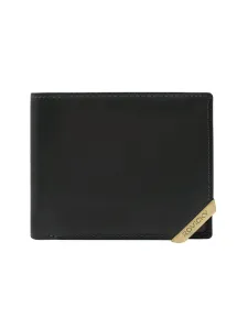 Horizontálna pánska peňaženka so zlatým akcentom, prírodná lícová koža - Rovicky #5181498