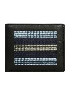 Black leather wallet with grey stitching #4747594