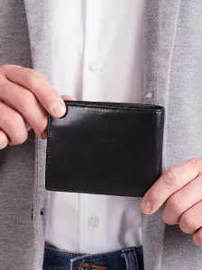 Elegant black horizontal wallet for men
