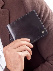 Elegant little black leather wallet