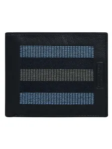 Men's dark blue wallet with horizontal stitching #4793511