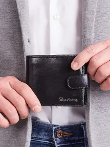 Men's Horizontal Black Leather Wallet #4752292