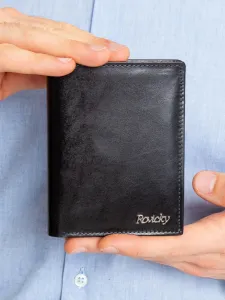 Men's leather wallet in black