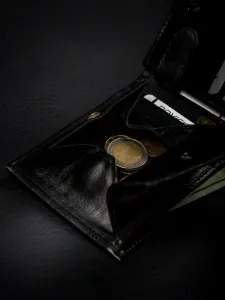 Tenká pánska peňaženka z prírodnej lícovej kože s priehradkou na zips - Rovicky