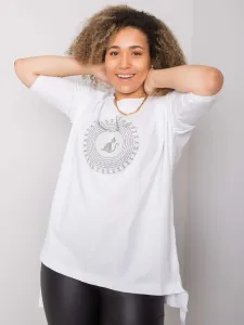 Oversized white lady's blouse with patch
