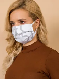 White and gray cotton mask