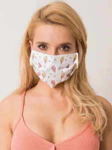 White cotton mask with print