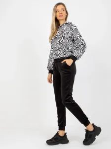 Black and white velour set with zebra sweatshirt RUE PARIS