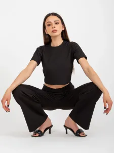 Black two-piece casual set with trousers