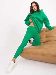Green casual set with sweatshirt