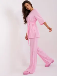 Light pink women's casual trouser set