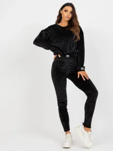 Women's black velour set with leggings