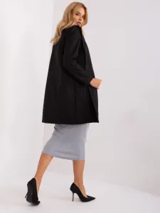 Black coat with buttons and pockets